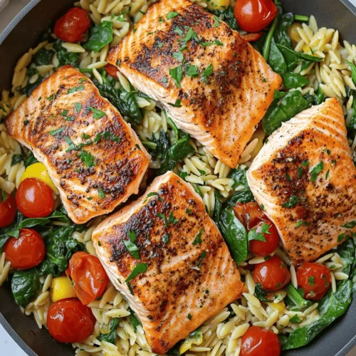 Are you looking for a meal that’s not only quick and nutritious but also bursting with flavors? Look no further than our Zesty One Skillet Salmon with Lemon Orzo. This dish seamlessly combines the rich, delicate taste of salmon with the bright acidity of lemon-infused orzo, creating a culinary experience that’s both satisfying and indulgent. With its vibrant colors and fresh ingredients, this recipe is perfect for busy home cooks who want to serve up something special without spending hours in the kitchen.