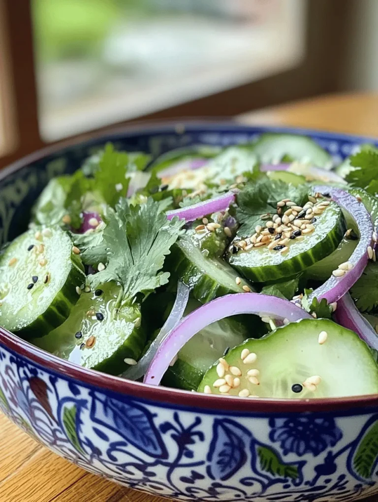 Crunchy Asian Cucumber Salad Delight is a vibrant and refreshing dish that embodies the essence of Asian cuisine. Known for its crisp textures and zesty flavors, this salad has become a favorite among food enthusiasts. The appeal lies not only in its taste but also in its ability to showcase fresh, high-quality ingredients that are staples in many Asian dishes. In a world where health-conscious eating is gaining prominence, this salad emerges as a perfect choice loaded with nutrients and flavor.