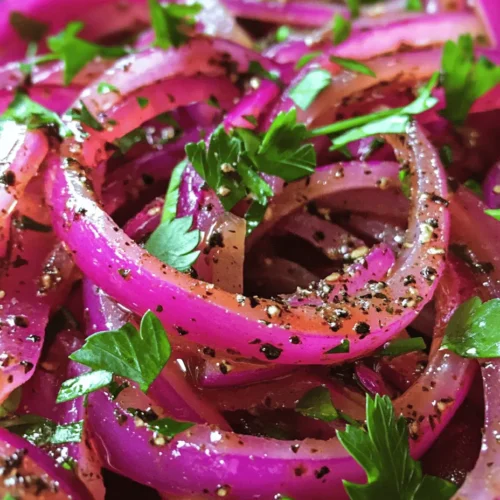If you're looking to elevate your meals with a burst of flavor and a touch of brightness, tangy sumac onions are the perfect addition to your table. This delightful condiment, which beautifully marries the sharpness of red onions with the zesty notes of sumac, adds a refreshing twist to a variety of dishes. Whether you're dressing up a salad, enhancing your grilled meats, or simply looking for a vibrant topping for your sandwiches, these onions deliver both taste and visual appeal.