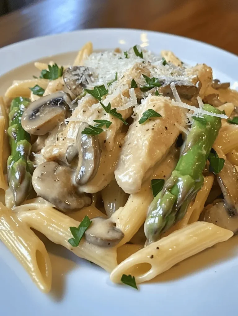 When it comes to comfort food, few dishes can rival the warmth and satisfaction of a creamy pasta recipe. The rich textures and flavors of a well-prepared pasta dish can evoke nostalgia, create a sense of home, and even bring families together around the dinner table. Enter Creamy Mushroom and Asparagus Chicken Penne—a delightful fusion of tender chicken, fresh vegetables, and a luscious cream sauce that perfectly clings to every piece of penne pasta. Whether you're navigating a hectic weeknight schedule or planning a cozy family gathering, this dish promises to deliver not just nourishment but a memorable culinary experience.