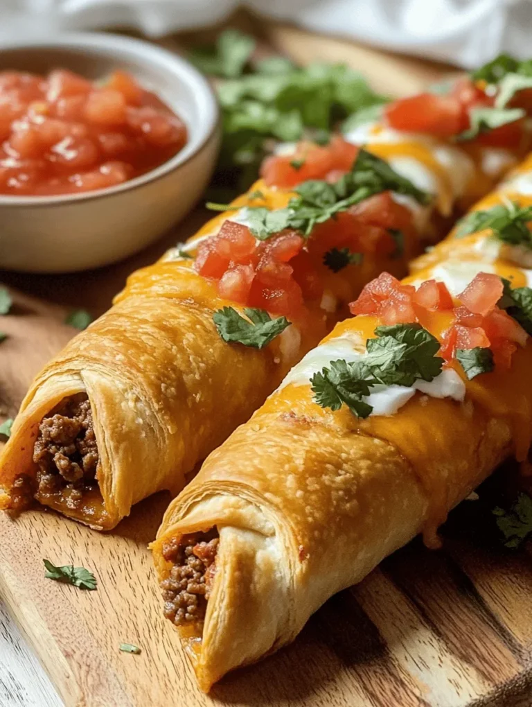 Cheesy Taco Sticks are a creative culinary interpretation that merges the beloved taco with the ease of crescent roll dough. Their origins can be traced back to the rising popularity of finger foods and comfort foods that cater to the modern palate. As gatherings become more casual and the demand for shareable snacks grows, Cheesy Taco Sticks present a perfect solution. They embody the essence of fusion cuisine, where traditional flavors meet convenient preparation methods, making them an ideal addition to any appetizer spread.