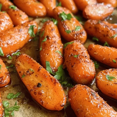 Honey Garlic Butter Roasted Carrots are a delightful side dish that brings together the sweet, tangy flavors of honey and the rich aroma of garlic, all enveloped in the creamy goodness of butter. This dish perfectly captures the essence of simplicity in cooking while delivering a burst of flavor that is sure to impress family and friends alike. Whether served at a holiday dinner, a casual weeknight meal, or as part of a festive gathering, these roasted carrots are a versatile addition to any table.