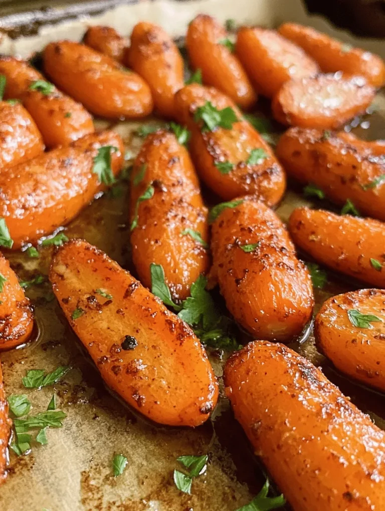 Honey Garlic Butter Roasted Carrots are a delightful side dish that brings together the sweet, tangy flavors of honey and the rich aroma of garlic, all enveloped in the creamy goodness of butter. This dish perfectly captures the essence of simplicity in cooking while delivering a burst of flavor that is sure to impress family and friends alike. Whether served at a holiday dinner, a casual weeknight meal, or as part of a festive gathering, these roasted carrots are a versatile addition to any table.