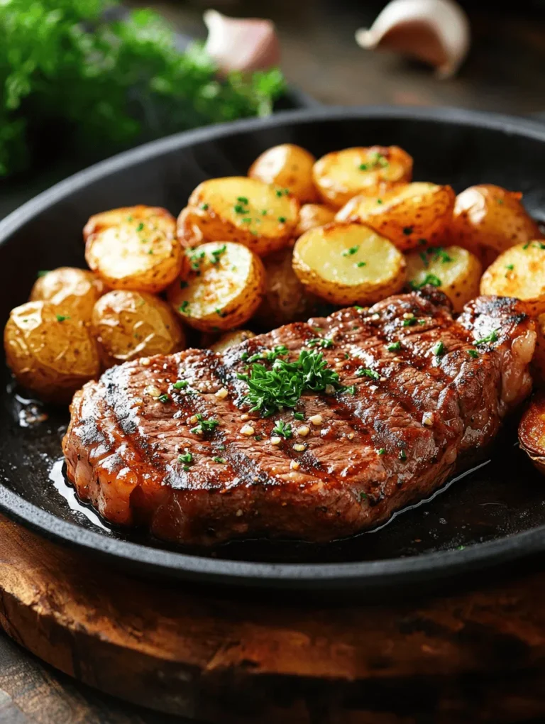Experience the perfect harmony of flavors and textures with this Sizzling Garlic Butter Steak and Potatoes Skillet. This dish not only features tender sirloin steak but also crispy baby potatoes, all tossed together in a rich garlic butter sauce. Ideal for a weeknight dinner or a special occasion, this recipe serves up a satisfying meal that is both quick to prepare and deliciously comforting. With the right combination of ingredients and cooking techniques, you can achieve a mouthwatering dish that will impress family and friends alike. In this article, we will delve into the details of this recipe, from ingredient selection to cooking techniques, ensuring you achieve the best results every time.