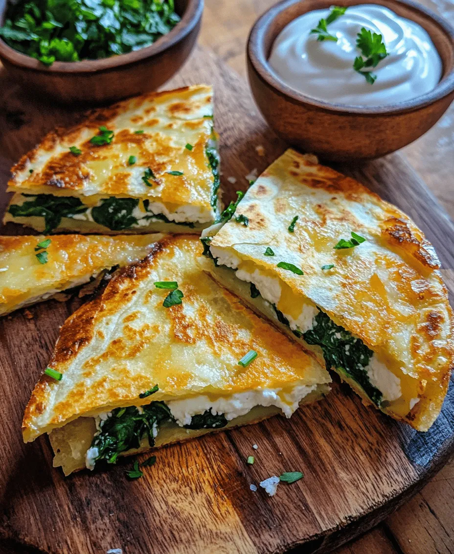 Quesadillas are a beloved staple in many households, celebrated for their versatility and ease of preparation. Among the myriad of fillings available, Spinach and Feta Quesadillas stand out as a delicious and nutritious option that brings a delightful combination of flavors and textures to the table. This dish features the creamy, tangy profile of feta cheese, the rich melt of mozzarella, and the vibrant freshness of spinach, creating a harmonious blend that is both satisfying and healthful.