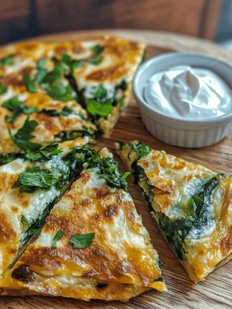 Quesadillas are a beloved staple in many households, celebrated for their versatility and ease of preparation. Among the myriad of fillings available, Spinach and Feta Quesadillas stand out as a delicious and nutritious option that brings a delightful combination of flavors and textures to the table. This dish features the creamy, tangy profile of feta cheese, the rich melt of mozzarella, and the vibrant freshness of spinach, creating a harmonious blend that is both satisfying and healthful.