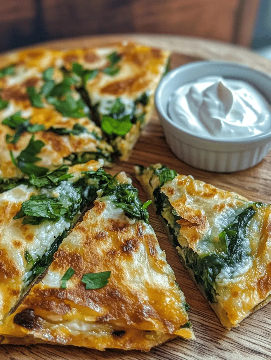Quesadillas are a beloved staple in many households, celebrated for their versatility and ease of preparation. Among the myriad of fillings available, Spinach and Feta Quesadillas stand out as a delicious and nutritious option that brings a delightful combination of flavors and textures to the table. This dish features the creamy, tangy profile of feta cheese, the rich melt of mozzarella, and the vibrant freshness of spinach, creating a harmonious blend that is both satisfying and healthful.