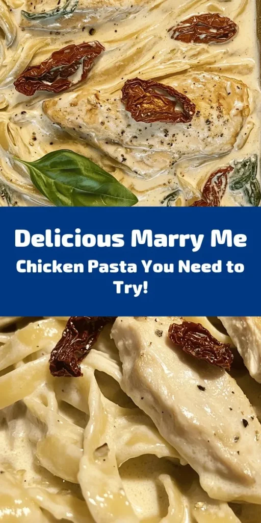 Elevate your dinner with this Marry Me Chicken Pasta! Perfectly cooked chicken breasts are simmered in a creamy sauce with garlic, sun-dried tomatoes, and rich Parmesan cheese, all tossed with your choice of fettuccine or penne. This dish is quick to prepare, taking only 30 minutes, and serves up to 4 people, making it perfect for date nights or special occasions. Don't forget the fresh basil for a lovely finishing touch! Enjoy a meal that might just inspire a proposal!