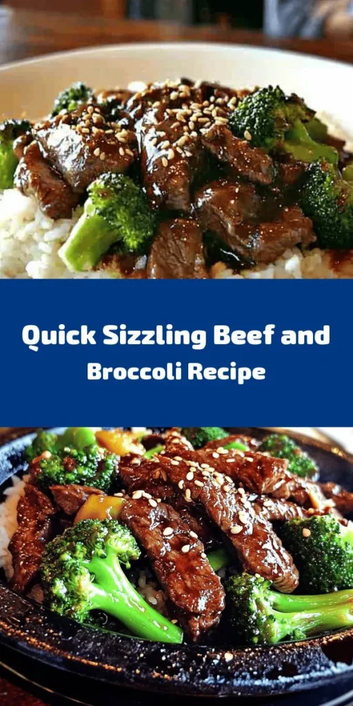 Indulge in this Sizzling Beef & Broccoli Delight, a perfect mix of savory flavors and fresh ingredients! With tender flank steak marinated in a delicious sauce, crunchy broccoli, and aromatic garlic and ginger, this dish is sure to impress. Ready in just 50 minutes, it's an easy weeknight meal that pairs beautifully with rice or noodles. Garnished with sesame seeds, it’s as visually stunning as it is tasty! Try it out today for a delightful dinner experience!