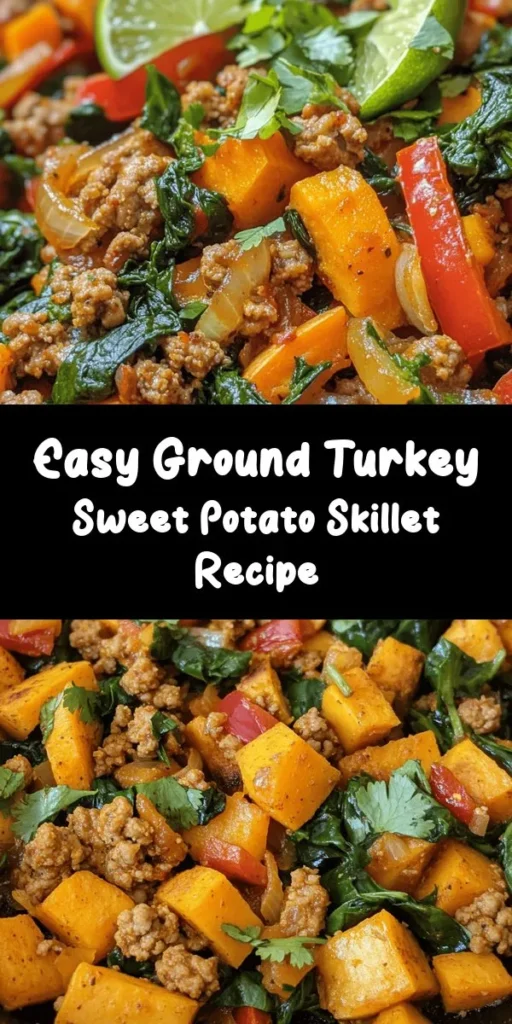 Looking for a quick and delicious dinner option? Try this Ground Turkey Sweet Potato Skillet! Packed with protein and flavor, this one-pan dish combines ground turkey, sweet potatoes, bell peppers, and spices for a healthy and satisfying meal. It’s ready in just 30 minutes and perfect for busy weeknights. Top with fresh cilantro and a squeeze of lime for an added zing. Your taste buds will thank you!