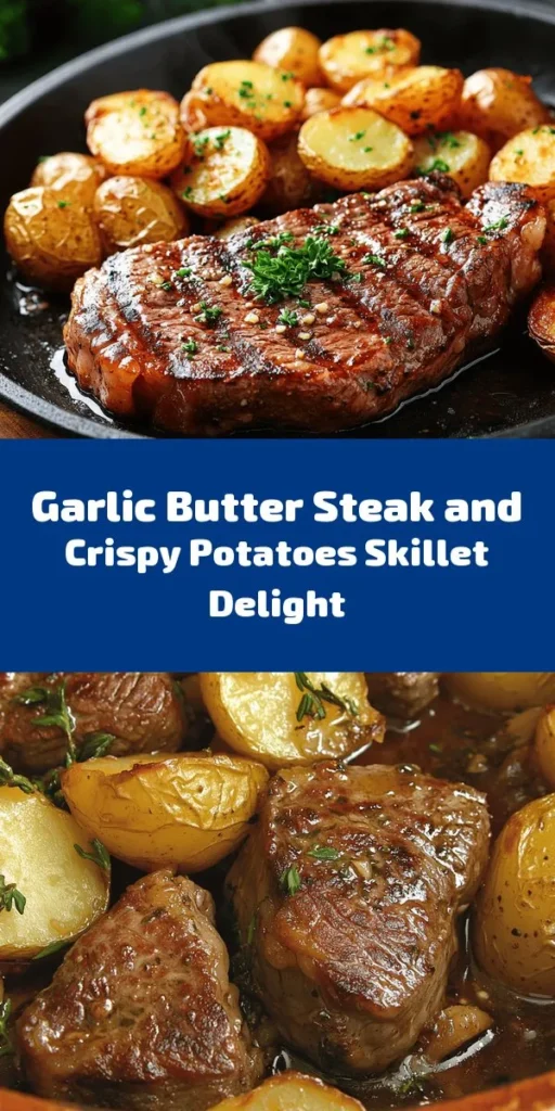 Indulge in a deliciously easy Sizzling Garlic Butter Steak and Potatoes Skillet that’s perfect for any night of the week! This recipe features tender sirloin steak and crispy baby potatoes sautéed in rich garlic butter and fragrant herbs. With just 30 minutes of prep time, you can enjoy a savory dinner that's both comforting and satisfying. Top it off with fresh parsley for a pop of color. Your taste buds will thank you!