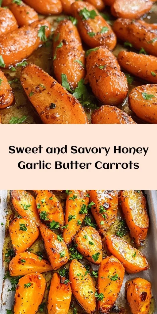 Delight in the sweet and savory flavors of honey garlic butter roasted carrots! This simple recipe features tender carrots coated in a rich honey garlic glaze, roasted to golden perfection. With just a few ingredients like butter, honey, garlic, and a sprinkle of fresh parsley, you can whip up this delicious side dish in no time. Perfectly caramelized and bursting with flavor, these roasted carrots are sure to be a hit at your next meal. Try them today!