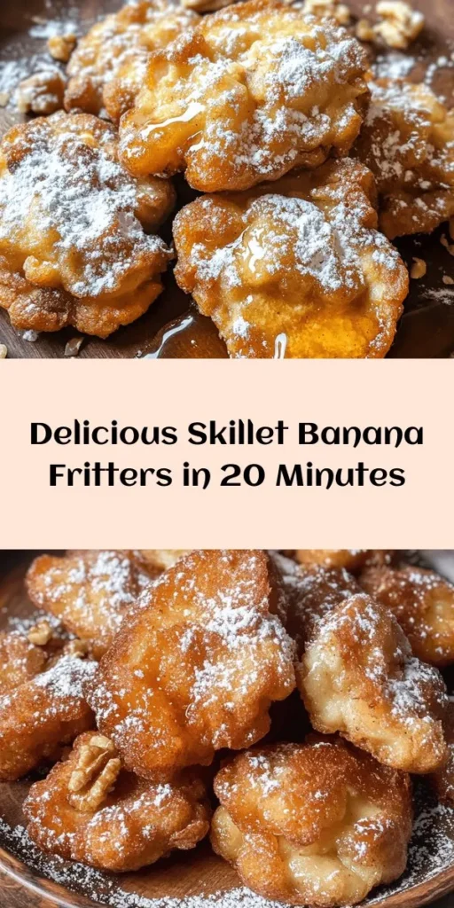 Indulge in these crispy and delicious Skillet Banana Fritters! Made with ripe bananas, the batter is a delightful mix of flour, sugar, and spices, ensuring a tasty treat that's perfect for breakfast or dessert. These fritters come together in just 20 minutes and are best served warm, dusted with powdered sugar and a drizzle of honey or maple syrup. Whether you're looking to impress at brunch or satisfy a sweet tooth, this recipe is sure to be a hit!
