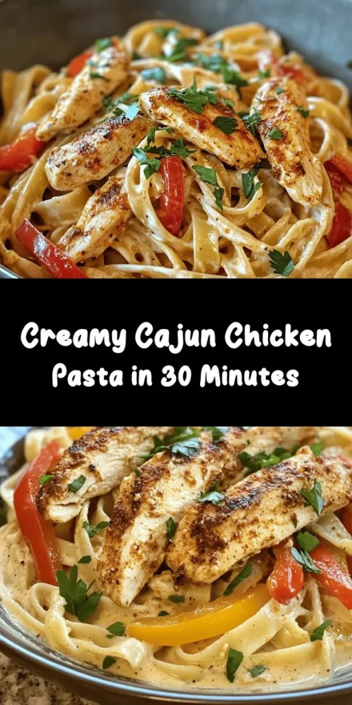 Get ready to spice up dinner with this Cajun Delight: Creamy Chicken Pasta! This easy one-pan recipe features tender chicken, colorful bell peppers, and a luscious creamy sauce infused with Cajun seasoning. Perfectly cooked pasta combines with fresh parsley and rich Parmesan for a satisfying meal. Ready in just 30 minutes, it’s ideal for busy weeknights or impressing guests. Dive into this flavorful dish that brings a taste of the South to your table!