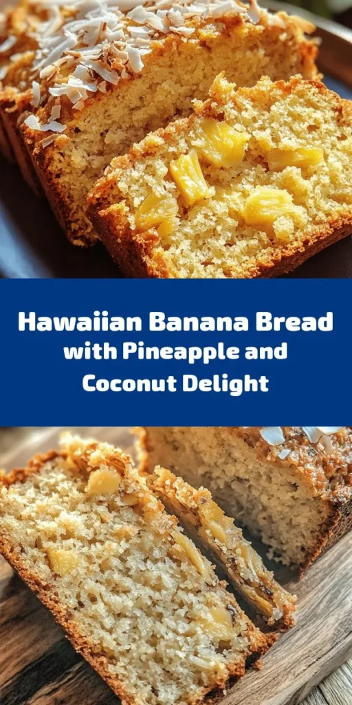 Indulge in the tropical flavors of Hawaiian Banana Bread with Pineapple and Coconut! This easy recipe combines ripe bananas with crushed pineapple and shredded coconut for a moist, flavorful treat that's perfect for breakfast or a snack. Featuring optional nuts for added crunch, this delightful bread bakes to golden perfection in just about an hour. Enjoy a slice of paradise with every bite! Perfect for sharing or treating yourself.