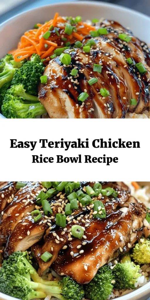 Looking for a quick and delicious meal? This Teriyaki Chicken Rice Bowl is a sweet Japanese delight that's perfect for any weeknight dinner. With tender marinated chicken, fluffy jasmine rice, and fresh veggies like steamed broccoli and carrots, it's a colorful and satisfying dish. Drizzled with a homemade teriyaki sauce and topped with green onions and sesame seeds, it's sure to impress. Ready in just 55 minutes, give it a try tonight! 🍚✨