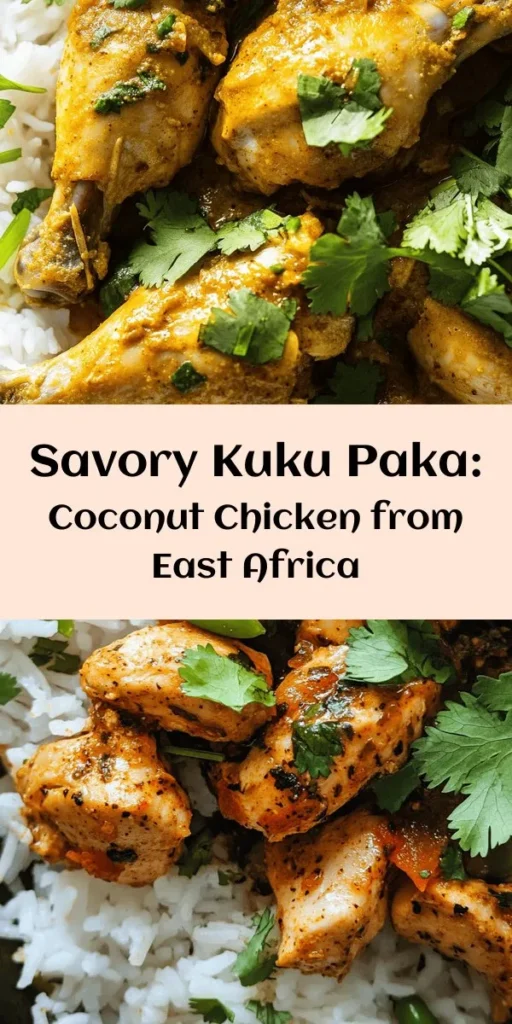 Indulge in the rich and flavorful taste of Kuku Paka, a delightful East African coconut chicken dish that's perfect for any occasion. With marinated chicken simmered in creamy coconut milk and a medley of spices, this recipe is a true crowd-pleaser. Serve it over fluffy rice for a hearty meal that will transport your taste buds to tropical paradise. Easy to prepare, this dish is bound to impress family and friends alike!
