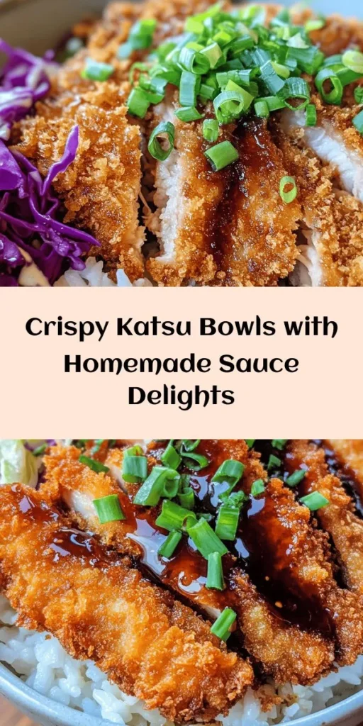 Savor the deliciousness of homemade Crispy Katsu Bowls! This recipe features perfectly breaded pork chops, fried to golden perfection and served over a bed of fluffy Japanese rice. The homemade tonkatsu sauce adds a delightful tangy-sweet flavor, making each bite irresistible. Garnished with fresh cabbage and green onions, this dish is not only comforting but also visually stunning. Ideal for a cozy dinner or impressing guests! Dive in and enjoy!