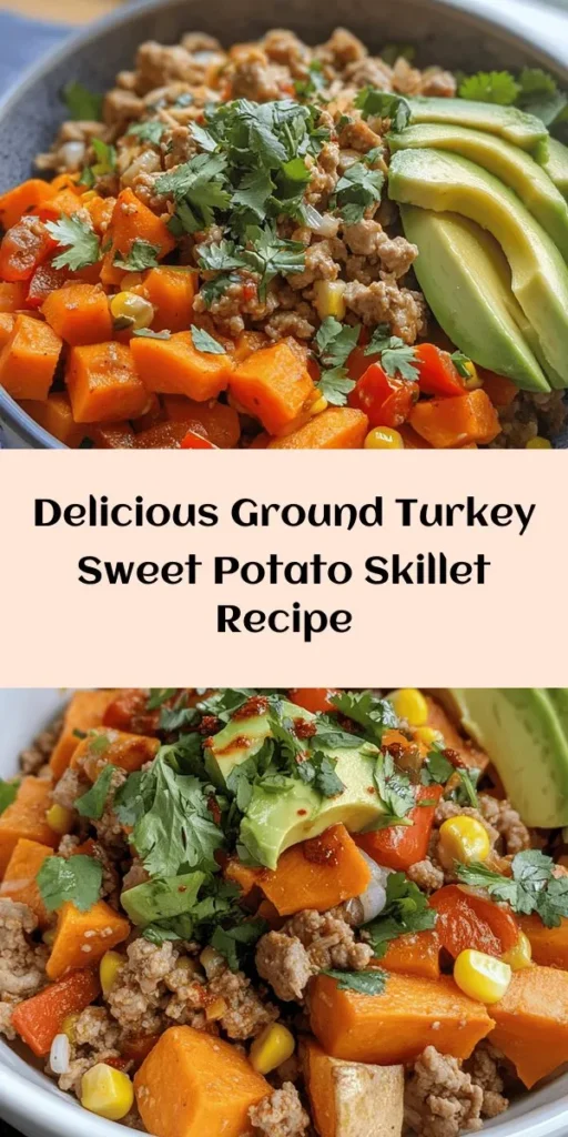 Satisfy your cravings with this Ground Turkey Sweet Potato Skillet. This one-pan meal combines ground turkey and tender sweet potatoes, enriched with onions, garlic, and colorful bell peppers. Seasoned with chili powder, smoked paprika, and cumin, it's bursting with flavor and nutrition. Ready in just 30 minutes, it’s perfect for a busy weeknight. Top it off with creamy avocado and a splash of hot sauce for a delicious finish. Enjoy a wholesome meal in a snap!