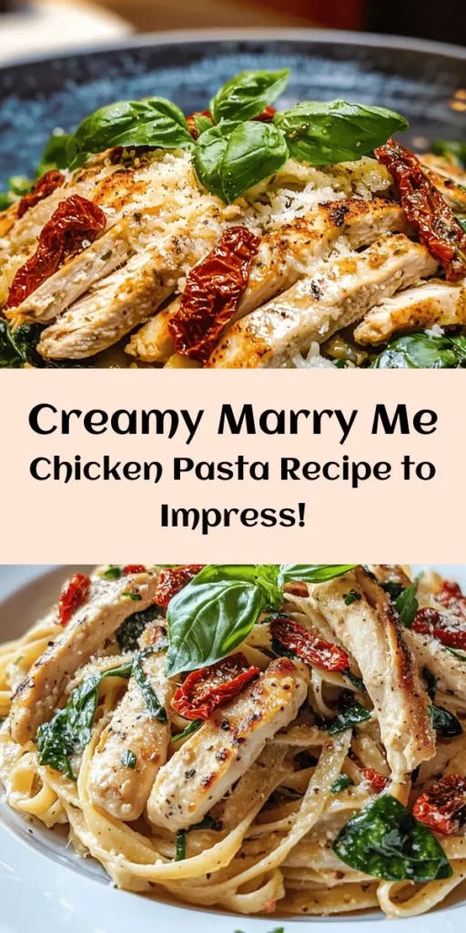 Fall in love with cooking again with this Marry Me Chicken Pasta! This creamy, dreamy dish features tender chicken, fettuccine, sun-dried tomatoes, and fresh spinach, all coated in a rich Parmesan sauce. Perfect for date night or a family dinner, it’s quick to prepare in just 30 minutes. Impress your loved ones with a meal that’s truly heartwarming. Get ready to take taste buds on a romantic journey—this pasta is sure to win hearts!
