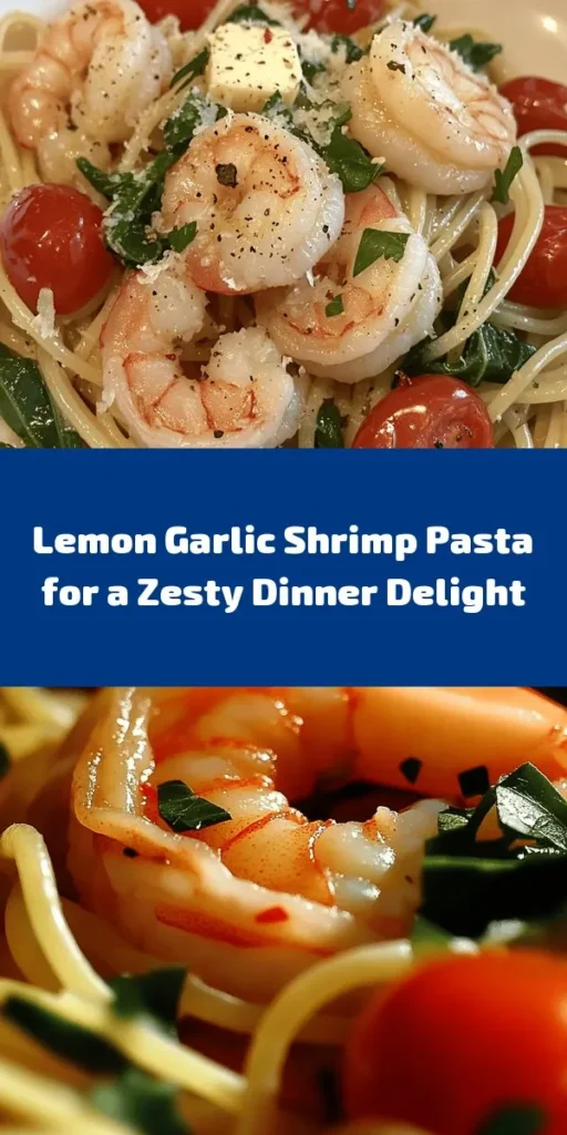 Get ready to indulge in this Zesty Lemon Garlic Shrimp Pasta! Quick and easy to prepare, this dish combines succulent shrimp with al dente spaghetti, fresh spinach, and juicy cherry tomatoes, all tossed in a zesty lemon-garlic sauce. Finished with a sprinkle of Parmesan and fresh parsley, it’s perfect for a weeknight dinner or impressing guests. In just 30 minutes, you can serve up a flavorful meal that’s sure to delight! 🍋🍤
