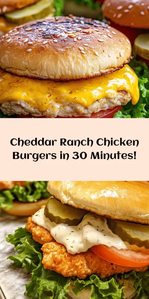 Savor the flavors of these Easy Cheddar Ranch Chicken Burgers! Perfect for busy weeknights or weekend cookouts, this recipe combines ground chicken with melty cheddar, creamy ranch, and fresh green onions for a delicious twist on classic burgers. In just 30 minutes, you’ll have juicy patties ready to be topped with your favorite fixings. Get ready to impress your family and friends with this simple and satisfying meal!