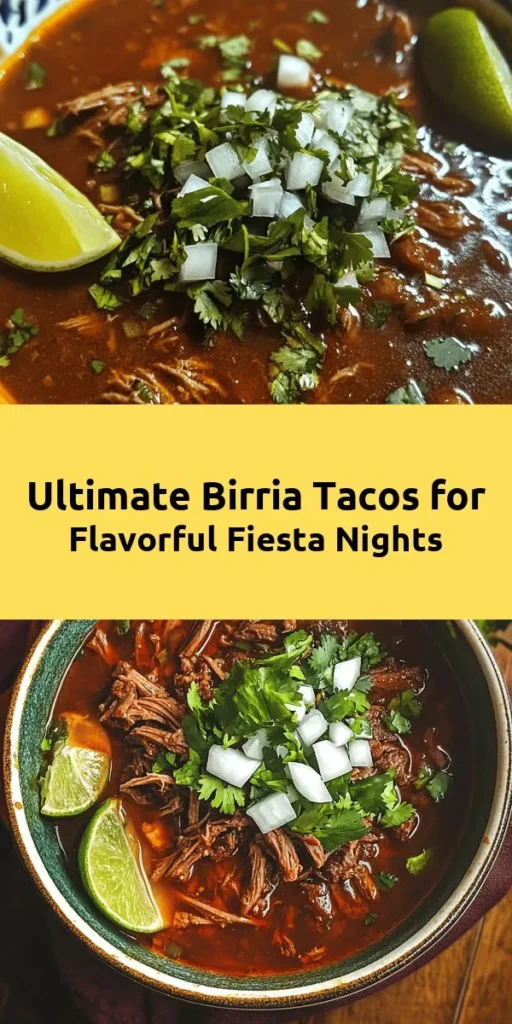 Dive into the deliciousness of homemade Birria Tacos! This recipe features tender, flavorful beef marinated in a rich blend of spices and dried chiles. Slow-cooked to perfection, the meat becomes irresistibly shredded and is served in warm corn tortillas. Each bite is enhanced with fresh cilantro, onions, and a squeeze of lime, accompanied by savory broth for dipping. Perfect for gatherings or a cozy night in, these tacos are sure to impress!