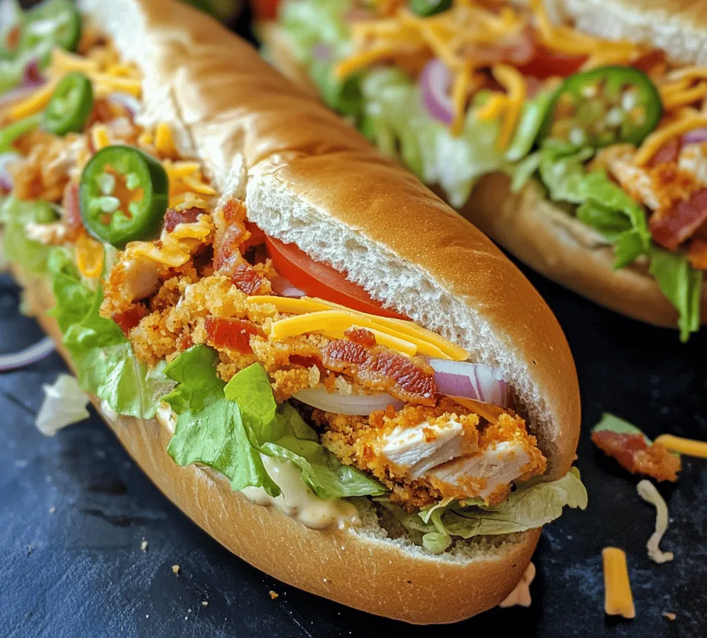 The Chopped Chicken Bacon Ranch Sub is a delightful culinary creation that has captivated sandwich lovers everywhere. This mouthwatering sub brings together the savory flavors of tender chicken, crispy bacon, and rich ranch dressing, all nestled within a soft, fresh sub roll. Whether you're enjoying a casual lunch at home, hosting a dinner gathering, or looking for a crowd-pleasing option at a barbecue, this sub is versatile enough to suit any occasion. Its combination of textures—from the crunch of the bacon to the creaminess of the ranch—ensures that every bite is a satisfying experience.