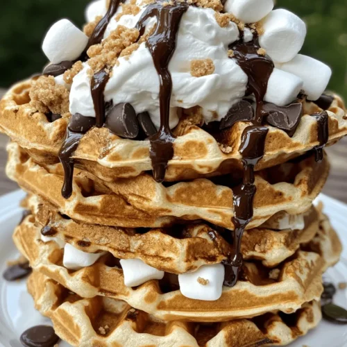 In the world of breakfast, few things can rival the joy of indulging in a plate of waffles. A timeless classic, waffles are loved for their versatility and ability to cater to a variety of taste preferences. But what if we told you that you could elevate your waffle experience to a whole new level? Enter the Indulgent S’mores Waffles, a delightful fusion of classic campfire treats with the beloved breakfast staple. Imagine sinking your fork into a fluffy waffle that encapsulates the nostalgic flavors of s’mores—rich chocolate, gooey marshmallows, and crunchy graham crackers—all in one bite.