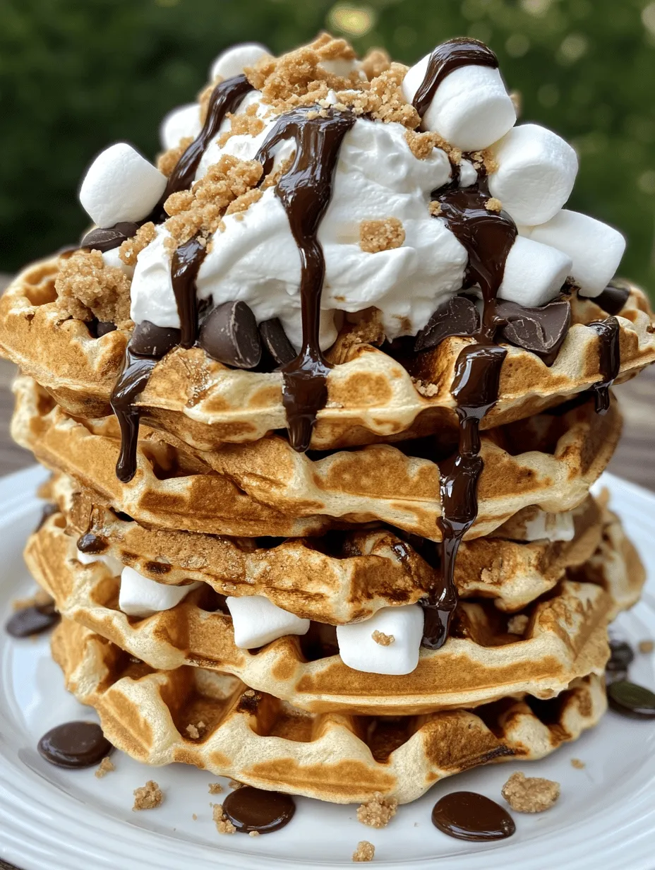 In the world of breakfast, few things can rival the joy of indulging in a plate of waffles. A timeless classic, waffles are loved for their versatility and ability to cater to a variety of taste preferences. But what if we told you that you could elevate your waffle experience to a whole new level? Enter the Indulgent S’mores Waffles, a delightful fusion of classic campfire treats with the beloved breakfast staple. Imagine sinking your fork into a fluffy waffle that encapsulates the nostalgic flavors of s’mores—rich chocolate, gooey marshmallows, and crunchy graham crackers—all in one bite.