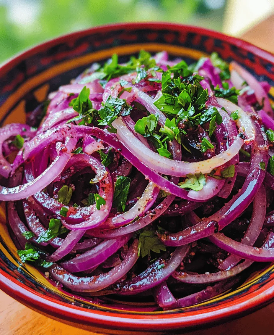 At the heart of Zesty Sumac Onions are red onions, which are known for their mild, slightly sweet flavor and vibrant purple skin. Unlike their yellow and white counterparts, red onions offer a unique flavor profile that becomes even more pronounced when marinated. Their crisp texture and vivid color make them an attractive addition to any dish.