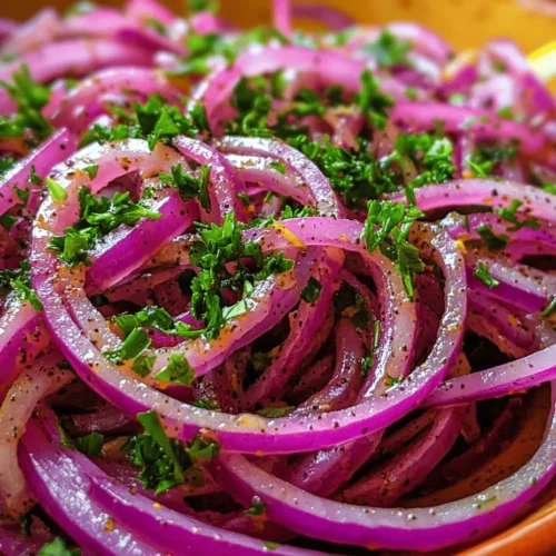 At the heart of Zesty Sumac Onions are red onions, which are known for their mild, slightly sweet flavor and vibrant purple skin. Unlike their yellow and white counterparts, red onions offer a unique flavor profile that becomes even more pronounced when marinated. Their crisp texture and vivid color make them an attractive addition to any dish.