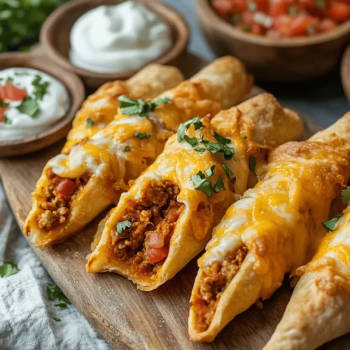 If you're on the hunt for a dish that captures the essence of Mexican cuisine while delivering the comforting satisfaction of cheesy snacks, look no further than Cheesy Taco Sticks Delight. This recipe combines the robust flavors of taco seasonings with the creamy goodness of melted cheese, all wrapped in a warm, golden crust. Perfect for gatherings, game days, or simply a fun family dinner, these cheesy taco sticks are sure to impress even the pickiest eaters.