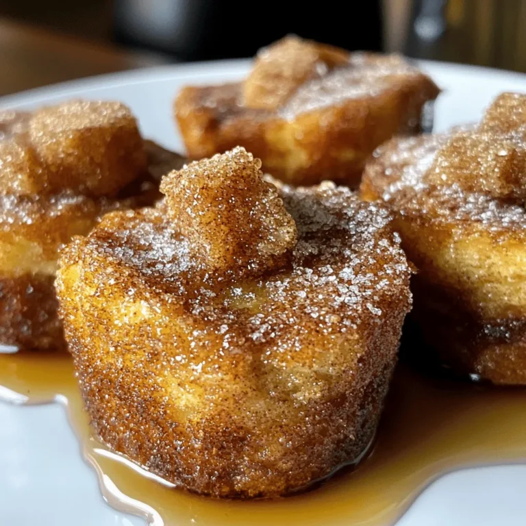 One of the highlights of the Cinnamon Sugar French Toast Muffins is undoubtedly the cinnamon sugar topping. This simple yet decadent mixture is a game changer that adds both flavor and visual appeal to your muffins. The combination of granulated sugar and fragrant cinnamon creates a delightful crunch that contrasts beautifully with the soft, fluffy interior of the muffins.