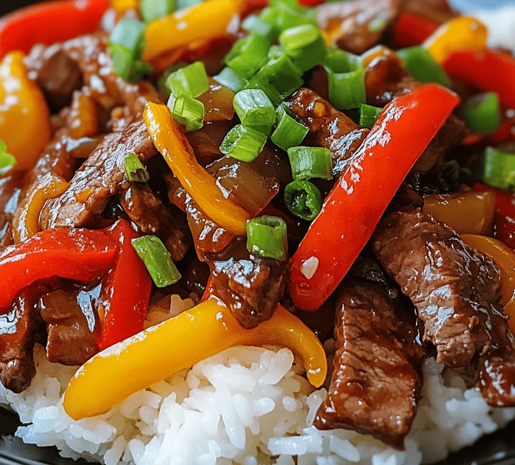 At the heart of Sizzling Pepper Steak Delight is the flank steak, a cut renowned for its rich flavor and slightly chewy texture. Flank steak is sourced from the abdominal muscles of the cow, which makes it a leaner option compared to other cuts. This cut is particularly well-suited for stir-frying due to its ability to absorb marinades and its quick cooking time. When cooked properly, flank steak becomes incredibly tender and flavorful, making it the star of any dish.