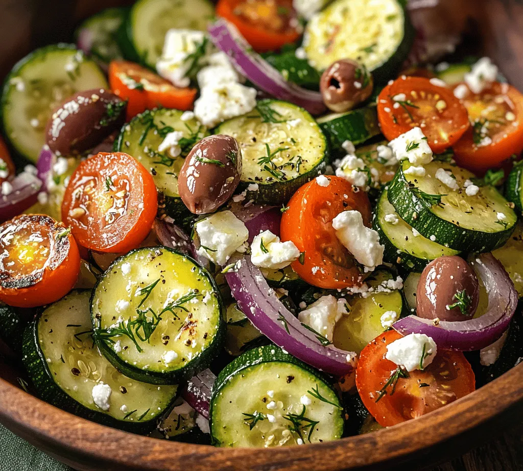 Greek salad, a staple of Mediterranean cuisine, is celebrated for its vibrant flavors, fresh ingredients, and health benefits. This traditional dish often features a medley of ripe vegetables, creamy feta, and a drizzle of high-quality olive oil, making it a favorite among health-conscious eaters and food enthusiasts alike. However, in our modern twist on this beloved classic, we elevate the dish by incorporating grilled zucchini, which adds a unique depth of flavor and a satisfying texture that perfectly complements the other ingredients.