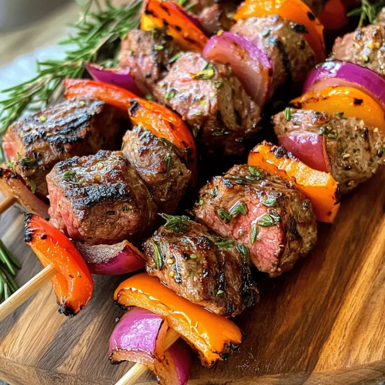 When it comes to creating a meal that is both delicious and visually appealing, few dishes can rival the vibrant and flavorful Rosemary Garlic Steak Kebabs. This recipe strikes a perfect balance between tender, juicy sirloin steak and the aromatic notes of fresh rosemary and garlic, creating a taste experience that is sure to impress your family or guests alike. Whether you're firing up the grill for a summer barbecue, planning a festive gathering, or simply looking to elevate your weeknight dinner, these kebabs are a fantastic choice that promises satisfaction with every bite.