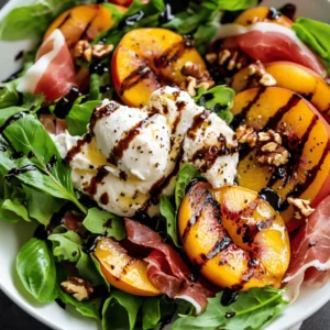 Summer is the perfect season for fresh, vibrant dishes that celebrate the bounty of nature, and there are few dishes that exemplify this better than a Grilled Nectarine Burrata Prosciutto Salad. This salad combines the sweetness of ripe nectarines with the creaminess of burrata, the savory depth of prosciutto, and a medley of fresh greens, all drizzled with rich balsamic glaze and extra virgin olive oil. It’s a dish that is not only visually stunning but also a harmonious blend of flavors and textures that make it an ideal centerpiece for summer gatherings, picnics, or al fresco dining.