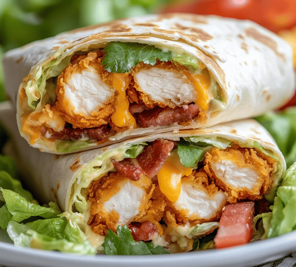 In the world of quick meals and flavorful delights, the Crispy Chicken Bacon Ranch Wrap stands out as a family favorite. This wrap is a harmonious blend of crunchy chicken, savory bacon, fresh vegetables, and creamy ranch dressing, making it a perfect choice for family dinners, picnics, or a speedy weekday meal. The appeal of this wrap lies not only in its mouthwatering combination of flavors but also in its delightful textures. The crispy chicken paired with the rich, smoky taste of bacon creates a satisfying bite that is complemented by the crunch of fresh veggies and the velvety smoothness of ranch dressing.