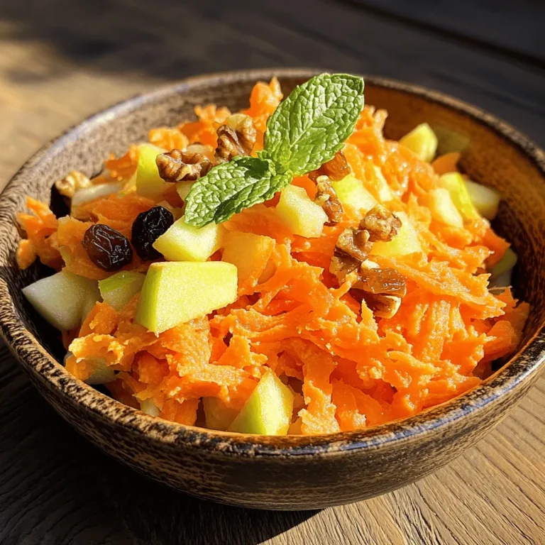 In a world where health-conscious eating is becoming increasingly important, the Crunchy Carrot Apple Delight emerges as a refreshing and nutritious option. This vibrant dish combines the crispness of carrots, the sweetness of apples, and the crunch of nuts, creating a delightful medley of flavors and textures. Not only is this recipe simple to prepare, but it also caters to various dietary preferences, making it a versatile choice for any meal occasion. Whether you are looking for a healthy side dish to complement your dinner, a satisfying snack to keep your energy levels up, or a light lunch that’s both filling and nutritious, this Crunchy Carrot Apple Delight ticks all the boxes.