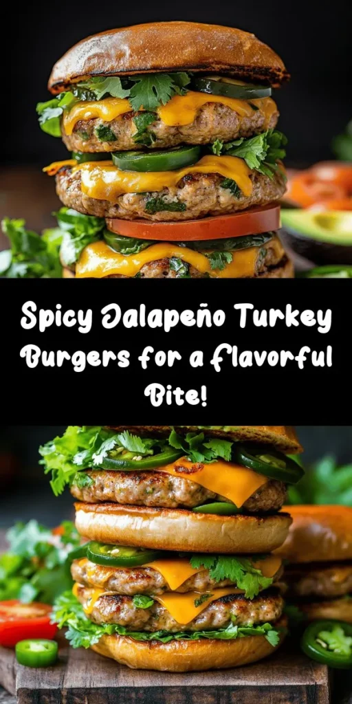 Spice up your barbecue with these delicious Spicy Jalapeño Turkey Burgers! Made with ground turkey, fresh jalapeños, and savory seasonings, they're perfect for a quick weeknight dinner or weekend gathering. Each juicy patty is loaded with flavor and topped with your choice of fresh veggies like lettuce, avocado, and tomato. Ready in just 30 minutes, these burgers are sure to become a family favorite. Grill, assemble, and enjoy!