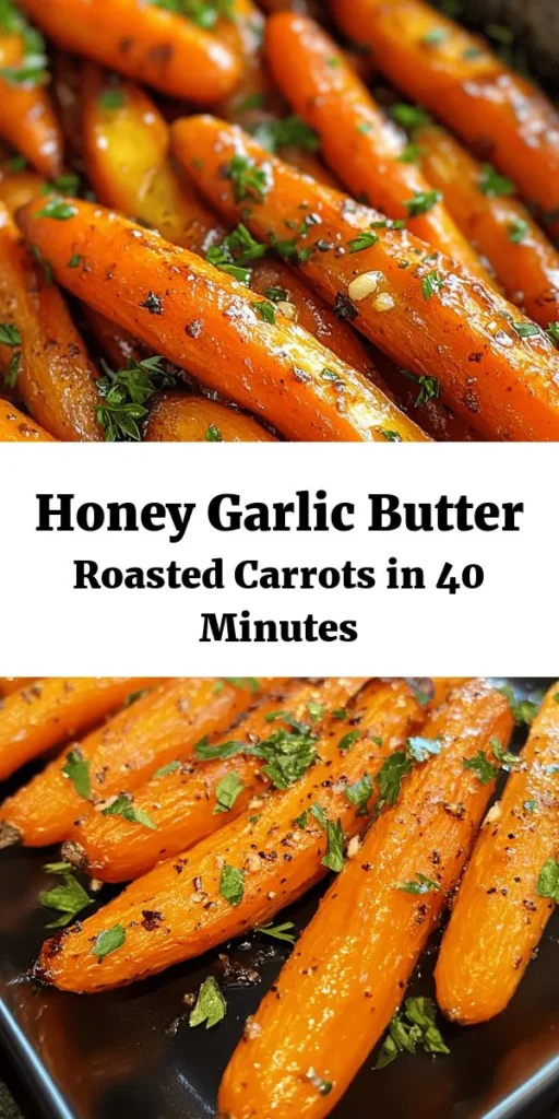 Elevate your side dish game with these Honey Garlic Butter Roasted Carrots! This simple yet delicious recipe combines the natural sweetness of carrots with a rich blend of garlic, honey, and buttery goodness. Easy to prepare and perfect for any meal, simply roast them until tender and caramelized, and finish with fresh parsley for a vibrant touch. Ideal for weeknight dinners or special occasions, these carrots are sure to impress!