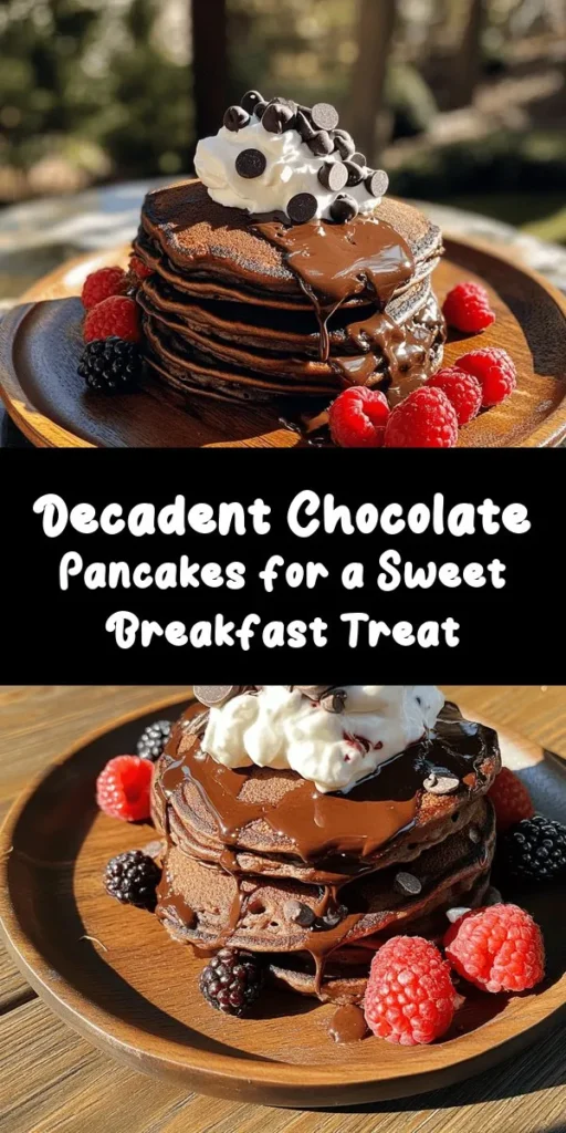 Indulge in the most amazing chocolate pancakes that will make breakfast your favorite meal of the day! With simple ingredients like cocoa powder, buttermilk, and chocolate chips, these fluffy pancakes are a chocolate lover's dream. They come together in just 20 minutes and are perfect for topping with whipped cream and fresh berries. Elevate your weekend brunch with this delightful recipe that everyone will adore!