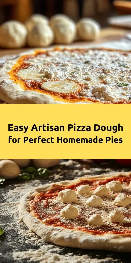 Create mouthwatering artisan pizza at home with this easy pizza dough recipe! Using just a few simple ingredients like all-purpose flour, sea salt, and active dry yeast, you can make a versatile dough that's perfect for personal or family-sized pizzas. Let it rise overnight for a rich flavor, then shape, top with your favorites, and bake to crispy perfection. Enjoy a delicious homemade pizza experience that’s sure to impress!
