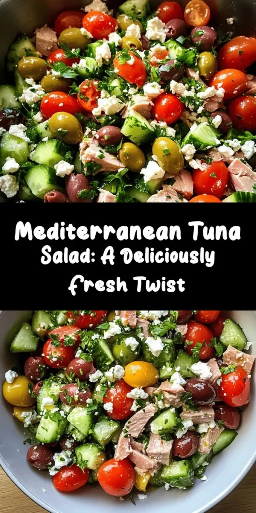 Dive into the flavors of the Mediterranean with this Ultimate Tuna Salad Delight! Perfect for a quick lunch or light dinner, this vibrant salad features juicy cherry tomatoes, crisp cucumber, and briny Kalamata olives, all combined with protein-packed skipjack tuna. Drizzled with a zesty olive oil and vinegar dressing, it's as refreshing as it is delicious. Easy to make and ready in just 10 minutes, this salad is a must-try for busy weeknights!