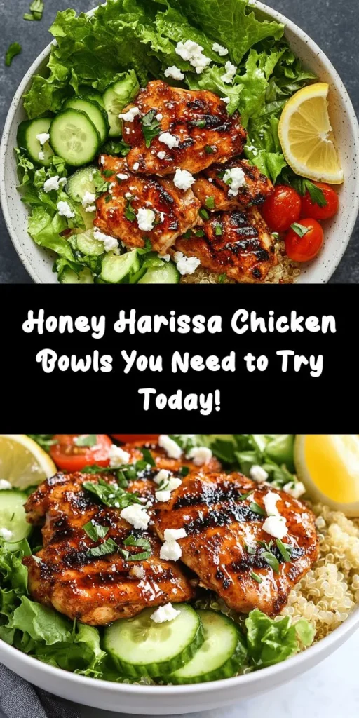 Delight in these Honey Harissa Chicken Bowls, a tasty copycat of Cava that’s perfect for a quick dinner. Marinated chicken thighs grilled to perfection are served over a bed of quinoa or rice, topped with fresh veggies like romaine, cucumbers, and cherry tomatoes. Finish with crumbled feta and a drizzle of tahini sauce for a creamy touch. Ready in just one hour, this bowl is not only flavorful but also packed with nutrients!
