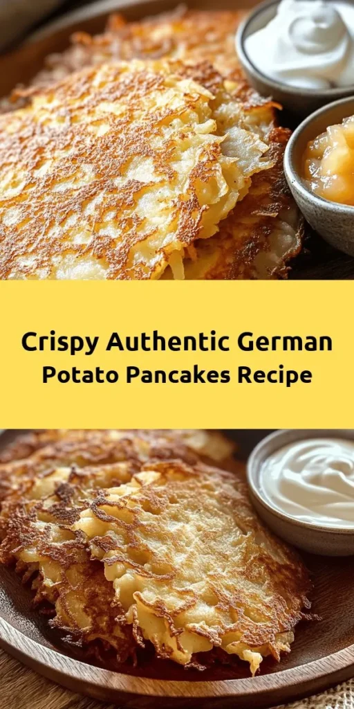 Discover the deliciousness of authentic German potato pancakes with this easy recipe! Made with grated russet potatoes, onion, and just a few simple ingredients, these crispy treats are perfect for any occasion. After frying to golden perfection, serve them hot with a dollop of applesauce or sour cream for a delightful experience. Quick to prepare in just 30 minutes, this dish is sure to become a family favorite. Perfect for breakfast, lunch, or dinner!
