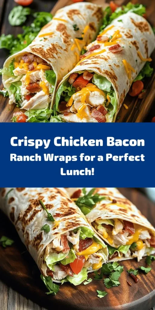Get ready for a flavor explosion with these Crispy Chicken Bacon Ranch Wraps! Perfect for lunch or a quick dinner, these wraps are filled with tender chicken, crispy bacon, fresh lettuce, diced tomatoes, and melted cheddar, all drizzled with zesty ranch. Simply mix, wrap, and pan-fry to golden perfection in just 30 minutes. Serve with extra ranch for dipping and enjoy this delicious, satisfying meal that everyone will love!