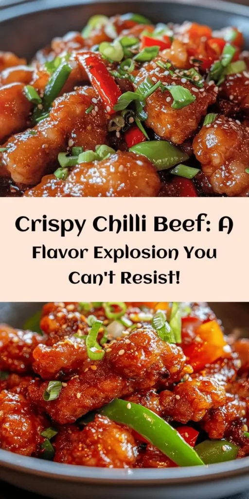 Looking for a dish that combines crispy texture with a burst of flavor? Try this Crispy Chilli Beef Delight! It's made with tender beef sirloin, coated in a light batter, and fried to perfection. Tossed with vibrant bell peppers and a sweet chili sauce, this meal is sure to satisfy. Perfect for serving over rice or noodles, it’s a delicious option for dinner that can be made in just 40 minutes. Get ready to impress your family and friends!