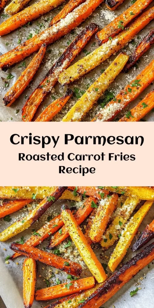 Looking for a delicious twist on fries? Try these Parmesan Roasted Carrot Fries! Made with vibrant rainbow carrots, this easy recipe combines simple ingredients like olive oil, garlic powder, and smoky paprika for a flavorful snack or side dish. Just toss, bake, and enjoy the crispy, cheesy goodness in under 40 minutes. Perfect for adding color and nutrition to your meal, these carrot fries are sure to please everyone at the table!